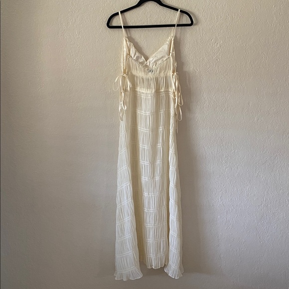 SNDYS La Louisiane Maxi Dress Size XS Cream Shell Swimwear Beach Vacation Chic - Picture 9 of 14